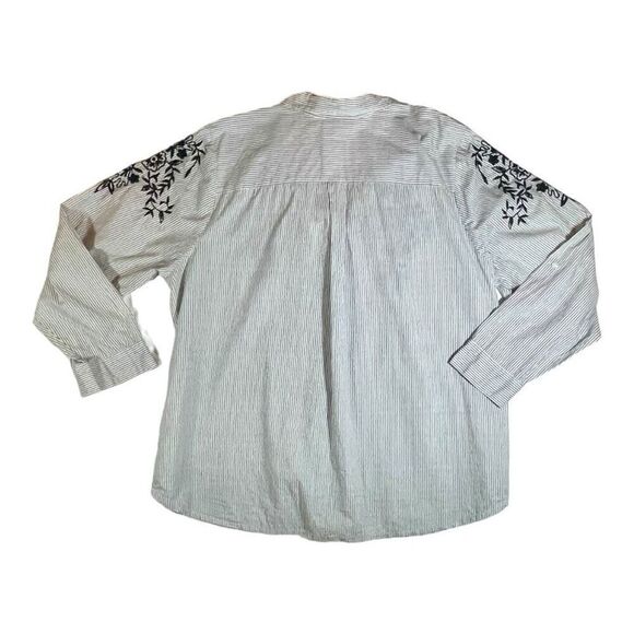 Westport 1962 Embroidered Striped Button Down Blouse Sz 3X - Picture 8 of 12